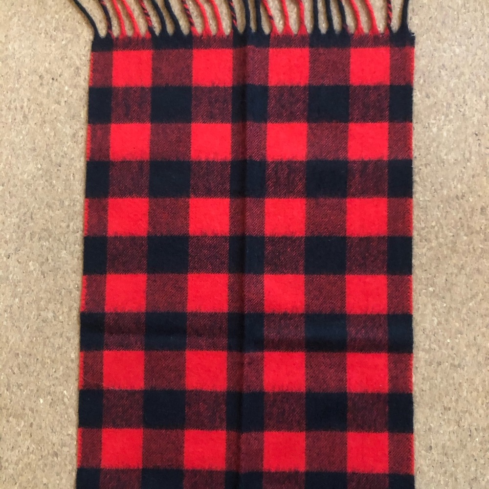 Vintage Wool Blend Unisex Scarf Black and Red - Picture 3 of 5